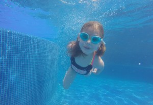 Matilda in the pool at the hotel